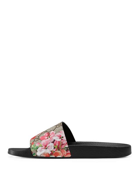 gucci pursuit blooms slide sandal|Gucci pool slide sandals.